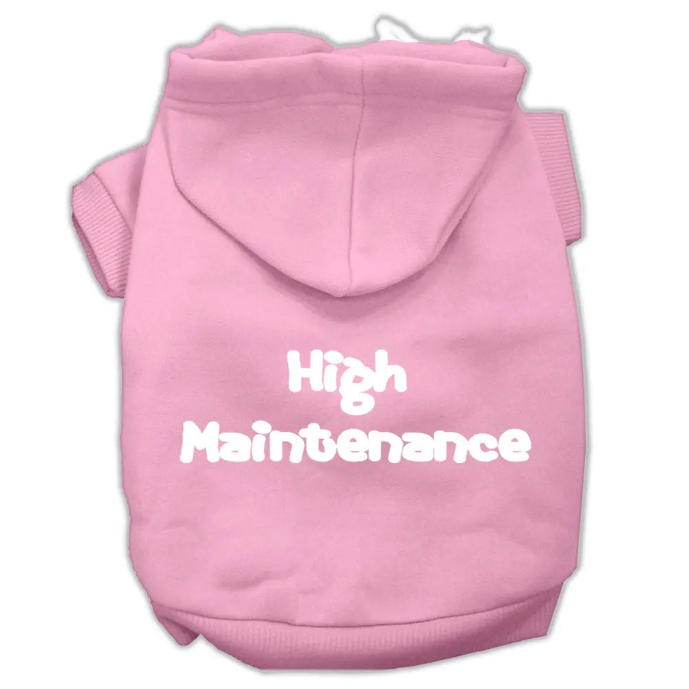 High Maintenance Screen Print Pet Hoodies Light Pink L Default Title