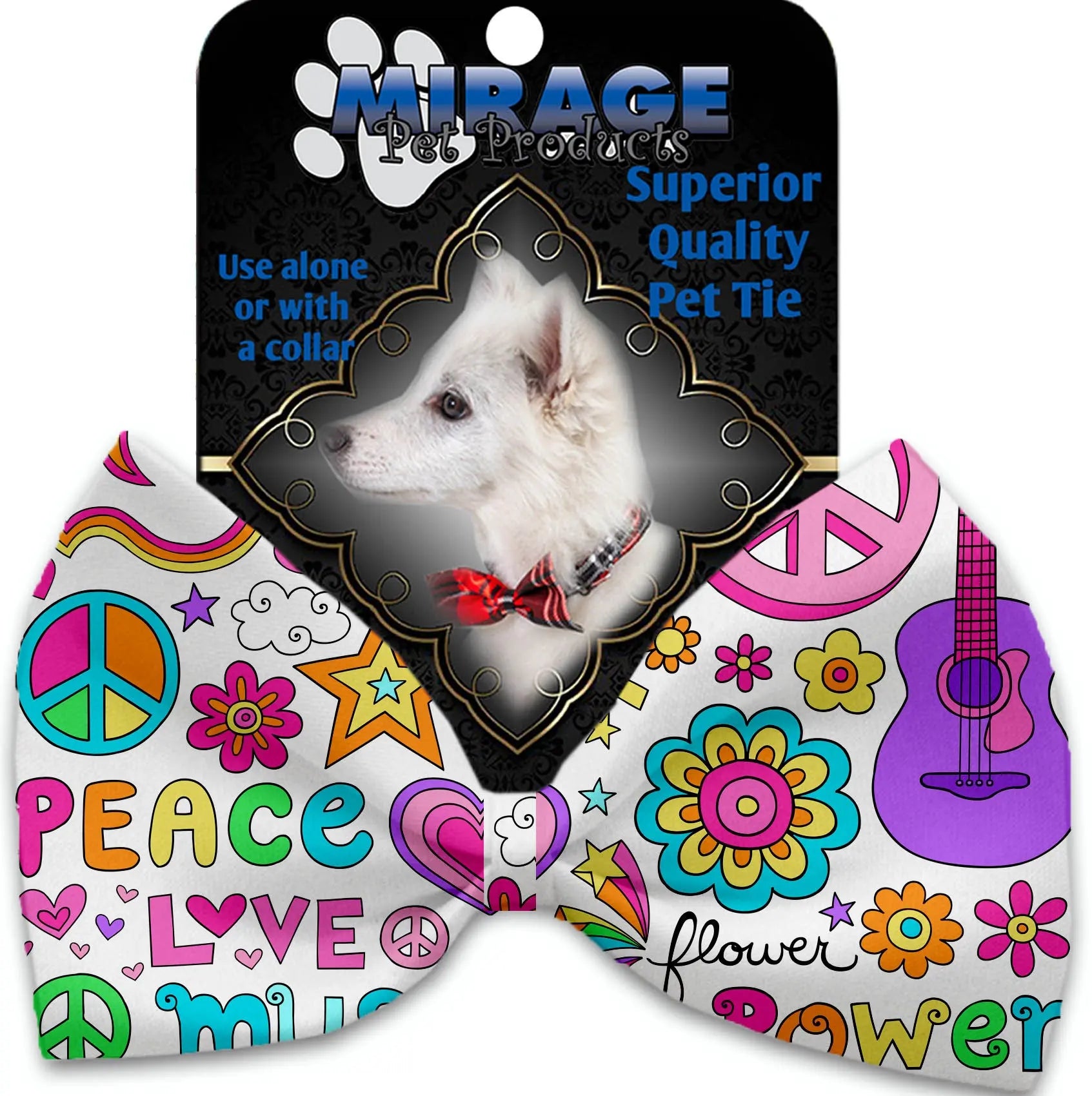 Hippy Love Pet Bow Tie Collar Accessory With Velcro Default Title