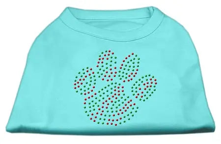 Holiday Paw Rhinestone Shirts Baby Blue Xxl Default Title