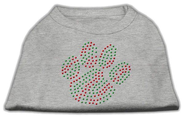 Holiday Paw Rhinestone Shirts Grey S Default Title