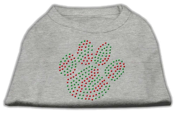 Holiday-Paw-Rhinestone-Shirts-Grey-Xl-GreatEagleInc-333848989