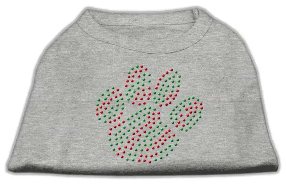 Holiday-Paw-Rhinestone-Shirts-Grey-Xs-GreatEagleInc-318800880