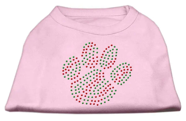 Holiday-Paw-Rhinestone-Shirts-Light-Pink-L-GreatEagleInc-333849246