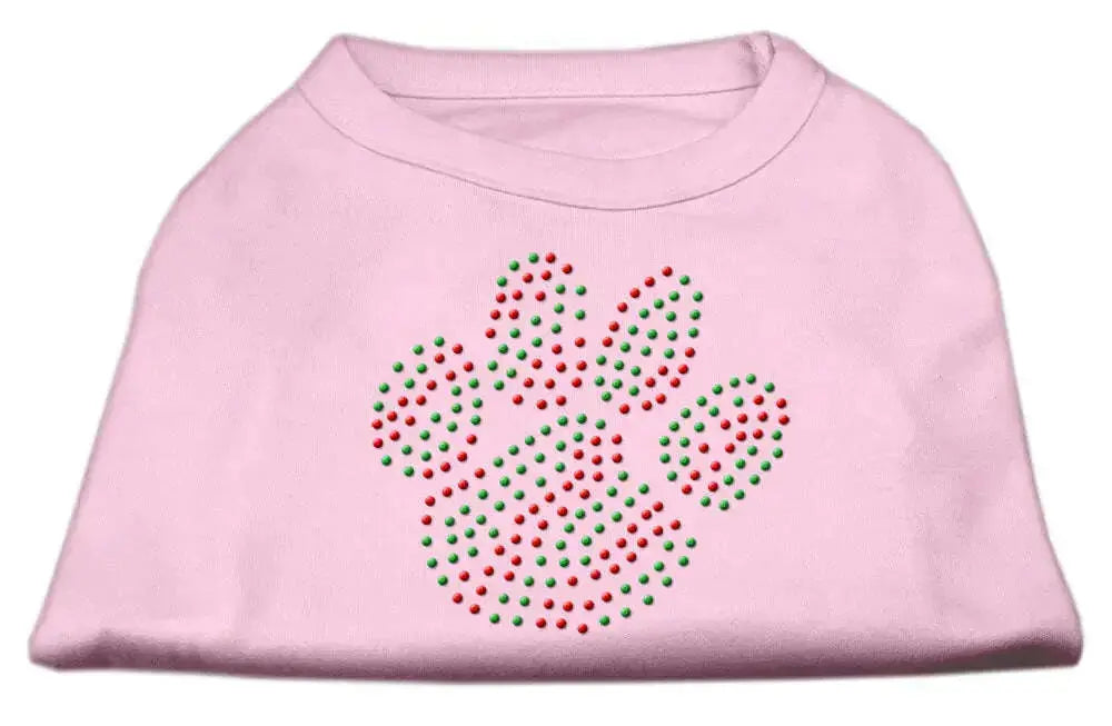 Holiday-Paw-Rhinestone-Shirts-Light-Pink-Xs-GreatEagleInc-333848879