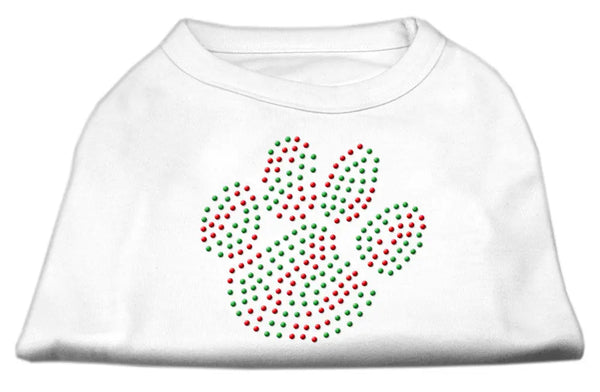 Holiday Paw Rhinestone Shirts White S Default Title