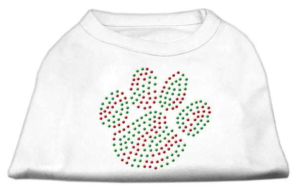 Holiday-Paw-Rhinestone-Shirts-White-Xxl-GreatEagleInc-333848526