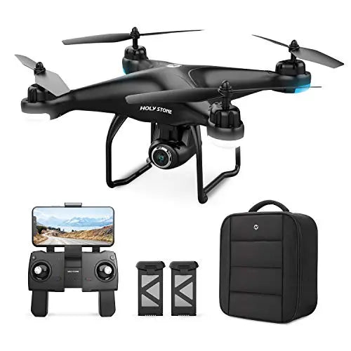 Holy Stone HS120D GPS Drone with Camera for Adults 2K UHD FPV, Quadcotper with Auto Return Home, Follow Me, Altitude Hold, Way-points Functions, Includes 2 Batteries and Carrying Backpack