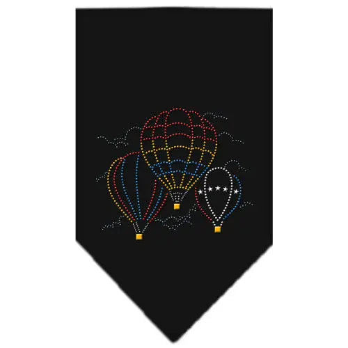 Hot Air Balloons Rhinestone Bandana Black Large Default Title