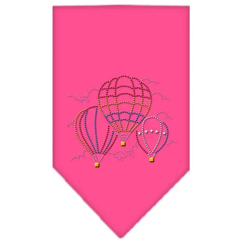 Hot Air Balloons Rhinestone Bandana Bright Pink Large Default Title