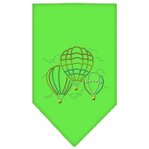 Hot Air Balloons Rhinestone Bandana Lime Green Large Default Title