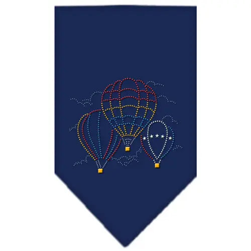 Hot Air Balloons Rhinestone Bandana Navy Blue Large Default Title