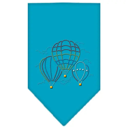 Hot Air Balloons Rhinestone Bandana Turquoise Large Default Title