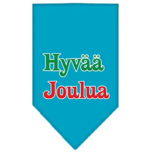 Hyvaa Joulua Screen Print Bandana Turquoise Small Default Title