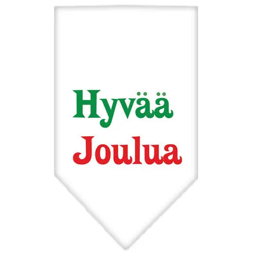Hyvaa Joulua Screen Print Bandana White Small Default Title