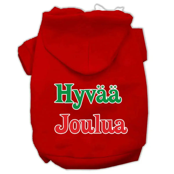 Hyvaa-Joulua-Screen-Print-Pet-Hoodies-Red-Size-M-GreatEagleInc-319380620