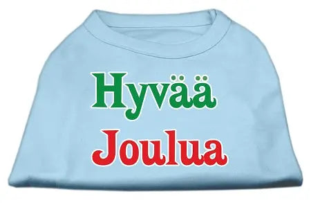 Hyvaa Joulua Screen Print Shirt Baby Blue S Default Title