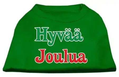 Hyvaa-Joulua-Screen-Print-Shirt-Emerald-Green-Sm-GreatEagleInc-318849970