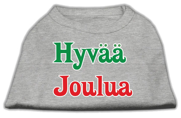Hyvaa Joulua Screen Print Shirt Grey L Default Title