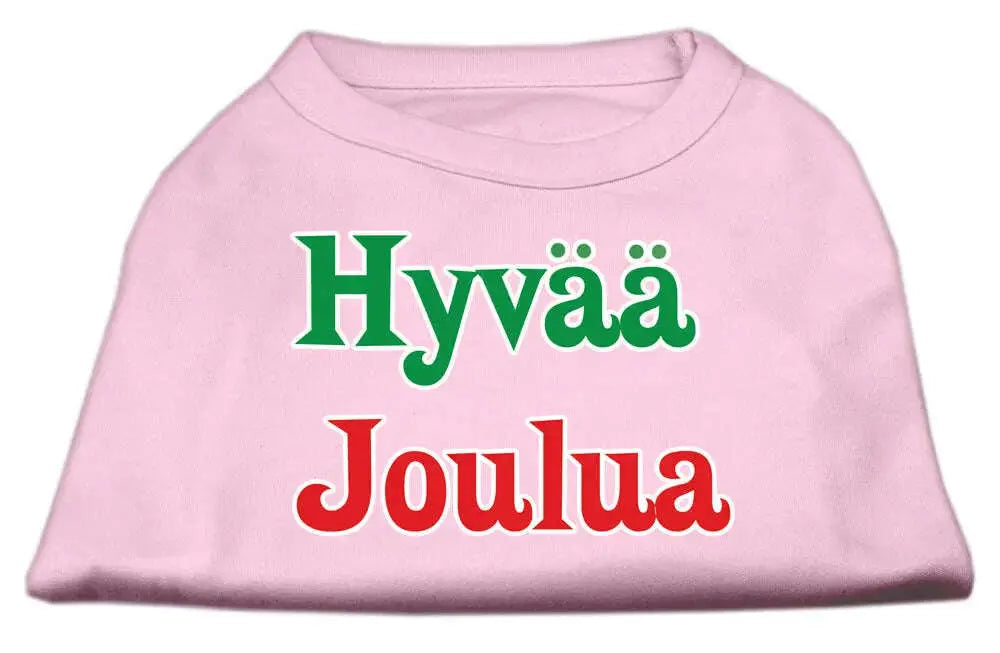 Hyvaa-Joulua-Screen-Print-Shirt-Light-Pink-L-GreatEagleInc-318849731