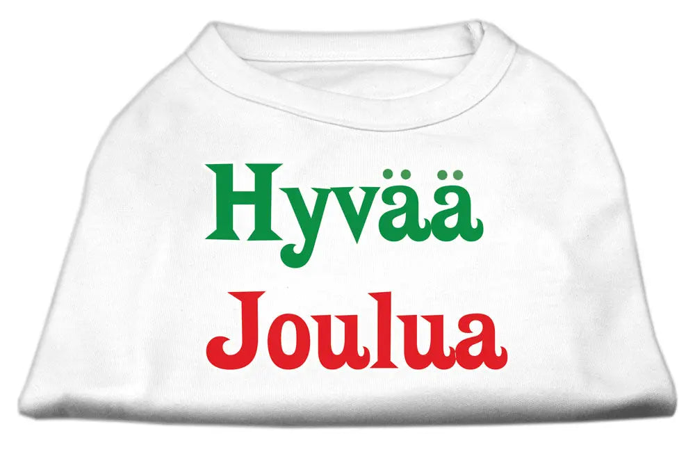 Hyvaa Joulua Screen Print Shirt White S Default Title