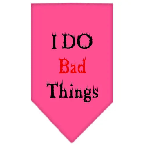 I Do Bad Things Screen Print Bandana Bright Pink Small Default Title