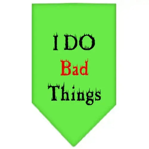 I-Do-Bad-Things-Screen-Print-Bandana-Lime-Green-Small-GreatEagleInc-333920911