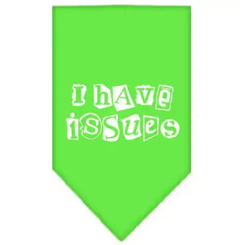 I-Have-Issues-Screen-Print-Bandana-Lime-Green-Small-GreatEagleInc-333919511