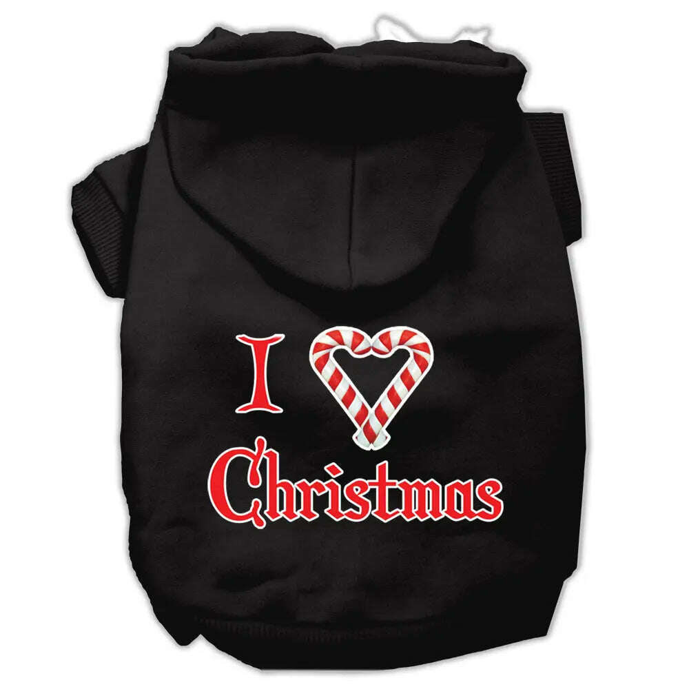 I-Heart-Christmas-Screen-Print-Pet-Hoodies-Black-Size-Sm-GreatEagleInc-333933754