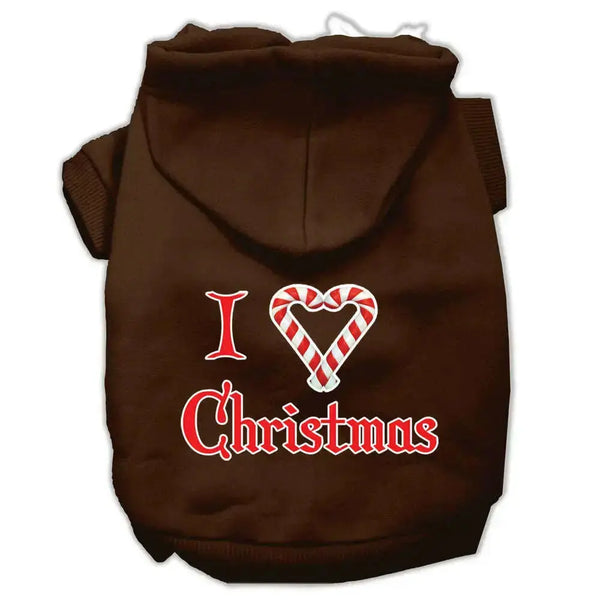 I-Heart-Christmas-Screen-Print-Pet-Hoodies-Brown-Size-Xxl-GreatEagleInc-333932238