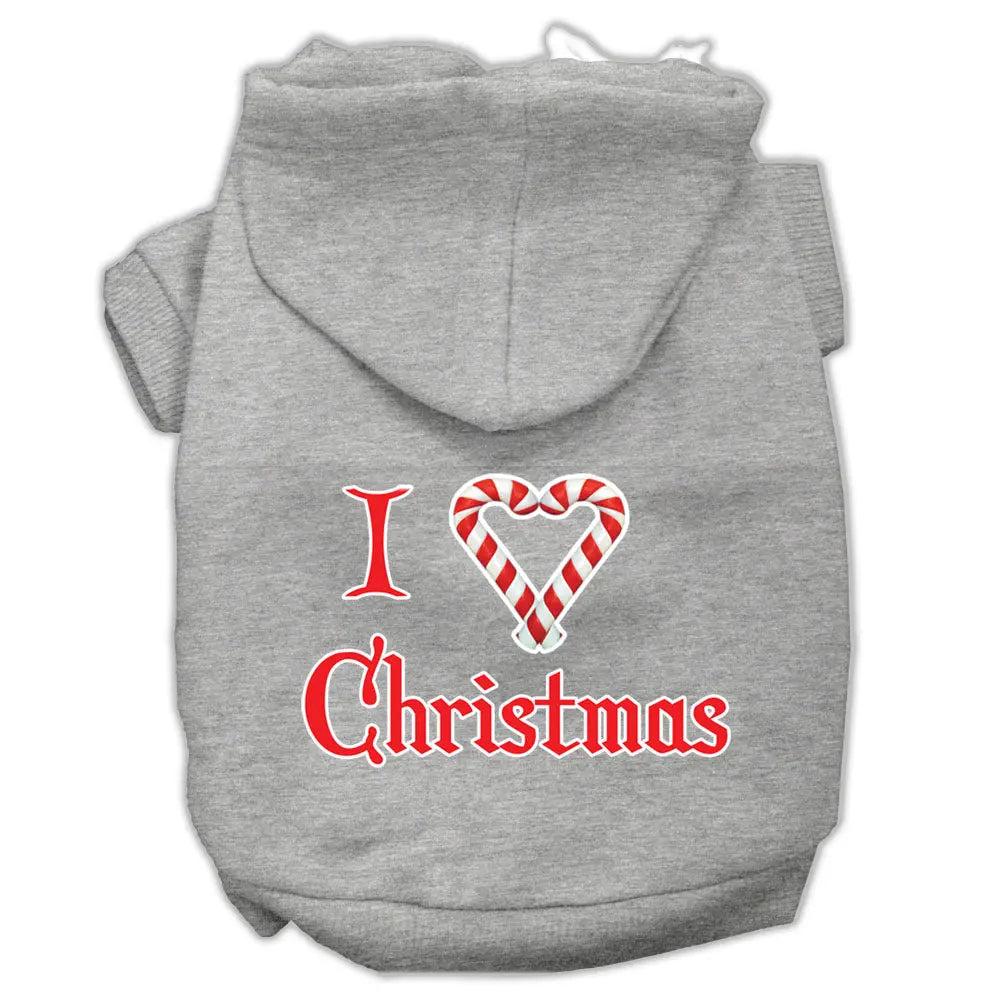 I Heart Christmas Screen Print Pet Hoodies Grey Size Xxxl Default Title