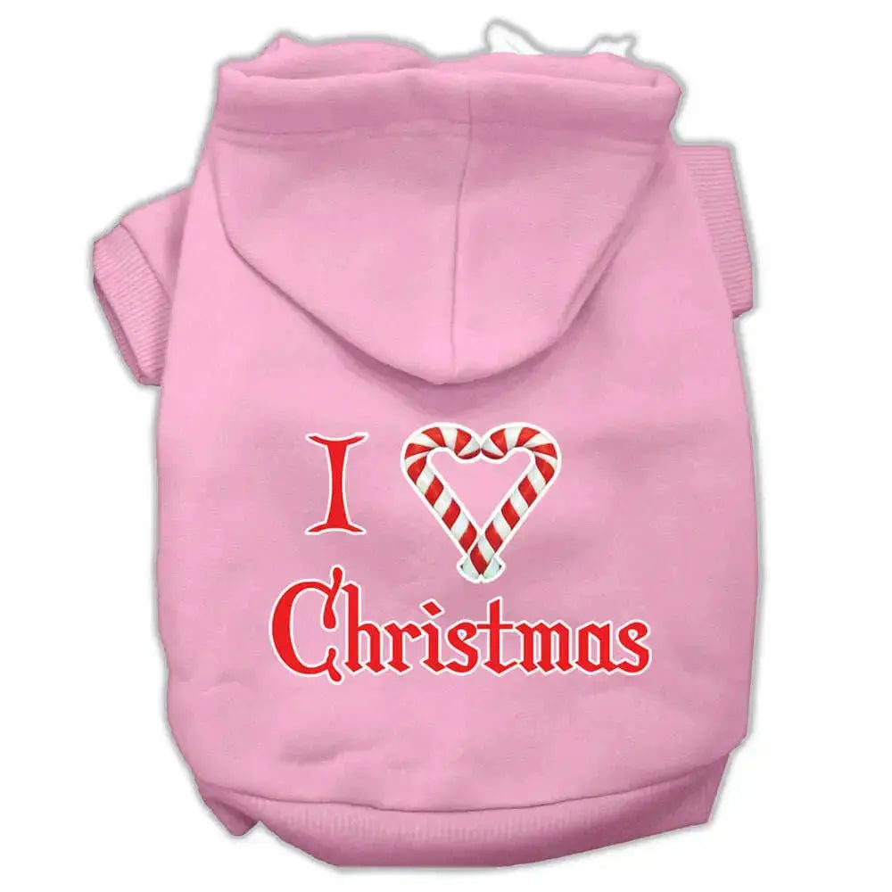 I-Heart-Christmas-Screen-Print-Pet-Hoodies-Light-Pink-Size-Xs-GreatEagleInc-333932539