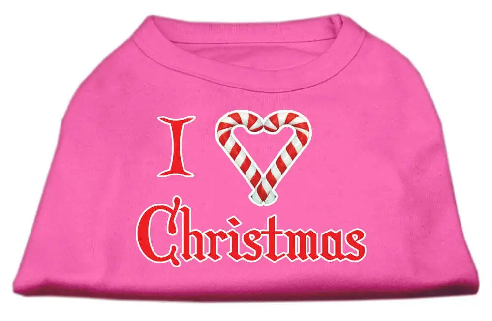 I-Heart-Christmas-Screen-Print-Shirt-Bright-Pink-Xxl-GreatEagleInc-318884548