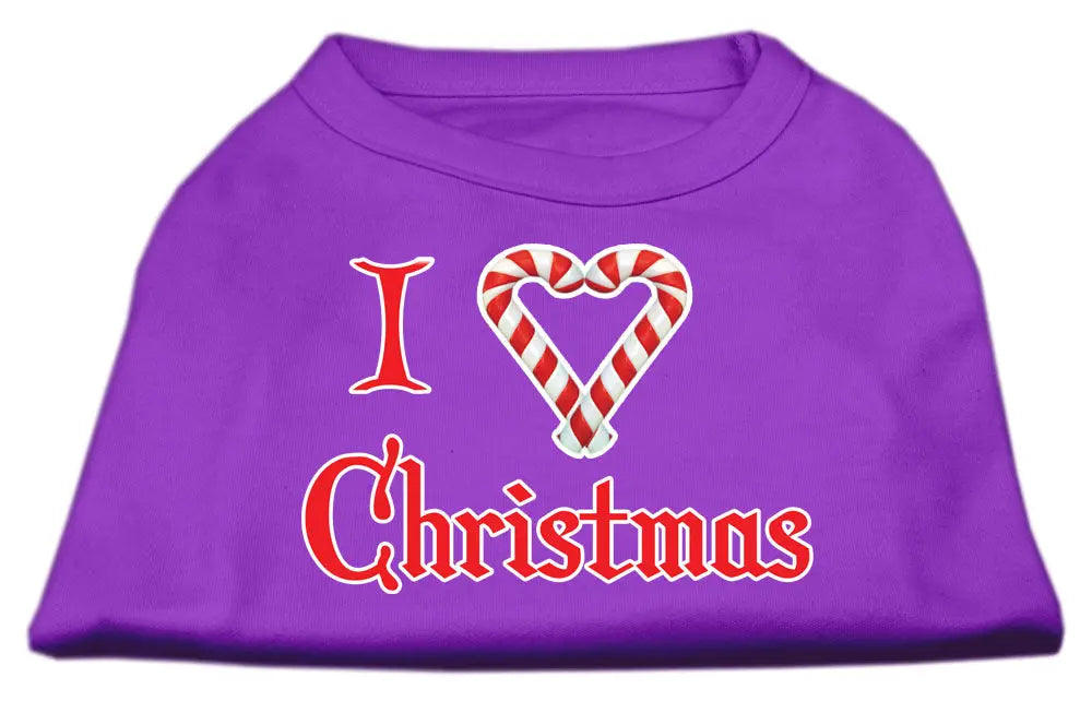 I Heart Christmas Screen Print Shirt Purple Med Default Title