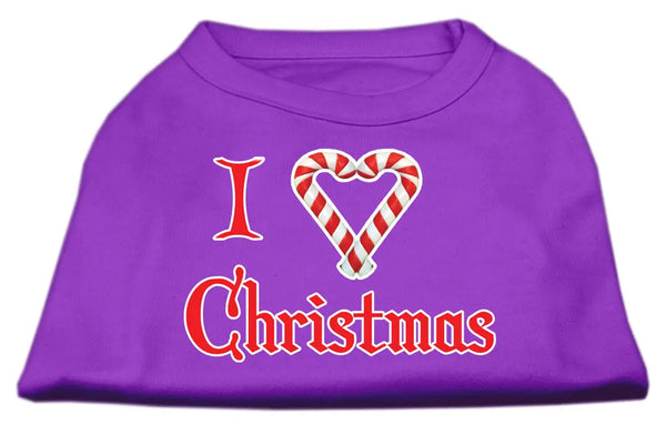 I Heart Christmas Screen Print Shirt Purple Xs Default Title