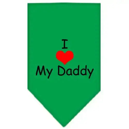 I-Heart-My-Daddy-Screen-Print-Bandana-Emerald-Green-Small-GreatEagleInc-333811714