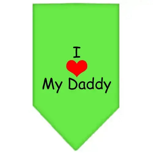I-Heart-My-Daddy-Screen-Print-Bandana-Lime-Green-Large-GreatEagleInc-333918736