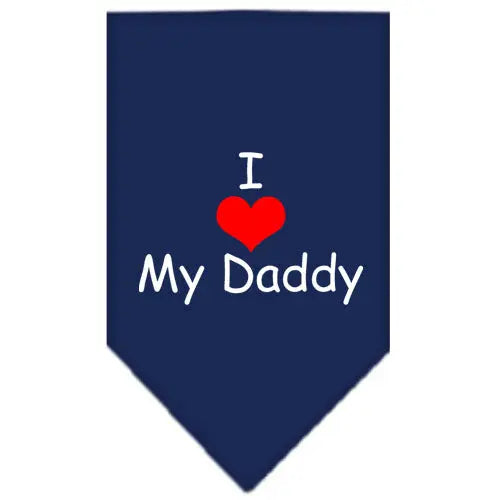 I Heart My Daddy Screen Print Bandana Navy Blue Small Default Title