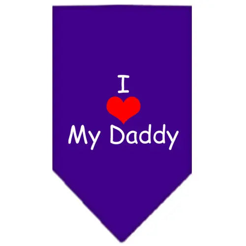 I Heart My Daddy Screen Print Bandana Purple Large Default Title