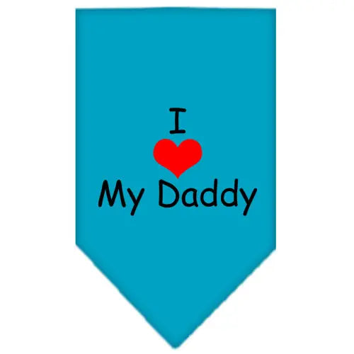 I Heart My Daddy Screen Print Bandana Turquoise Large Default Title