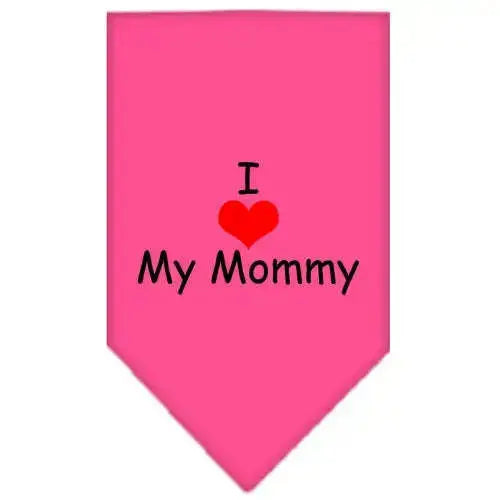 I-Heart-My-Mommy-Screen-Print-Bandana-Bright-Pink-Small-GreatEagleInc-333810825