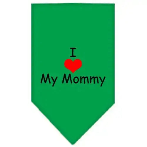 I-Heart-My-Mommy-Screen-Print-Bandana-Emerald-Green-Large-GreatEagleInc-333811323