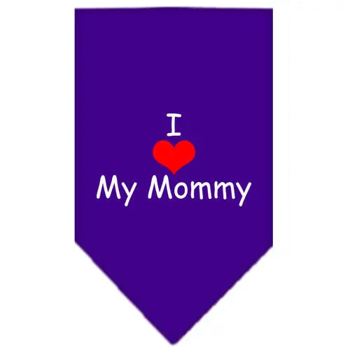 I Heart My Mommy Screen Print Bandana Purple Small Default Title