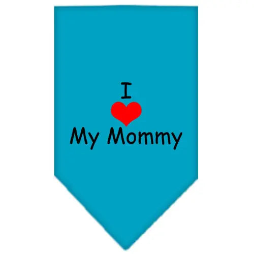 I Heart My Mommy Screen Print Bandana Turquoise Small Default Title