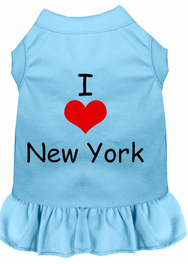 I Heart New York Screen Print Dress Baby Blue Med Default Title