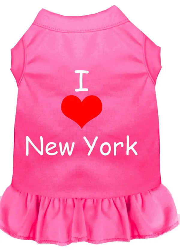 I-Heart-New-York-Screen-Print-Dress-Bright-Pink-Med-GreatEagleInc-320049756