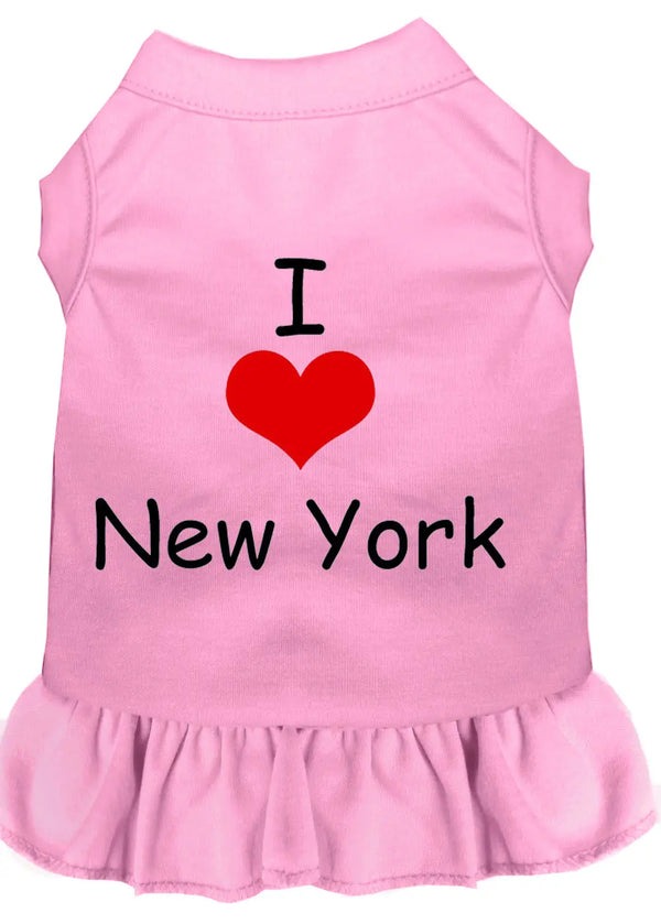 I Heart New York Screen Print Dress Light Pink Med Default Title