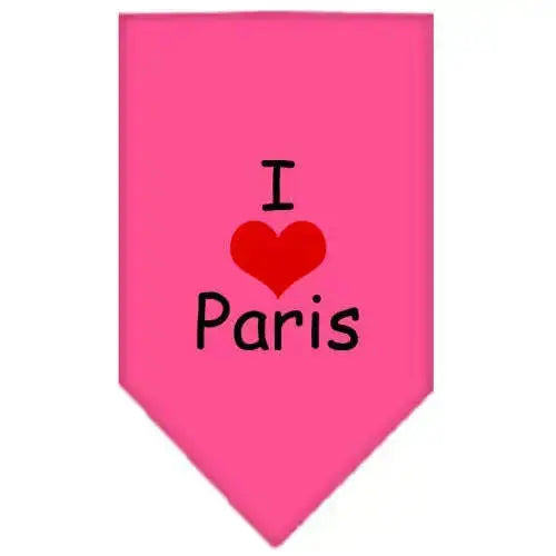 I-Heart-Paris-Screen-Print-Bandana-Bright-Pink-Large-GreatEagleInc-333809292