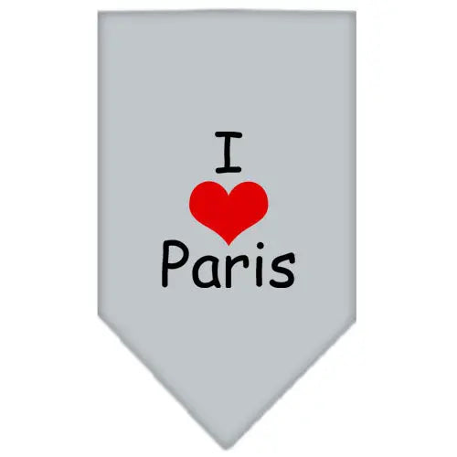 I Heart Paris Screen Print Bandana Grey Large Default Title