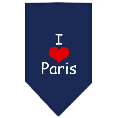 I Heart Paris Screen Print Bandana Navy Blue Large Default Title