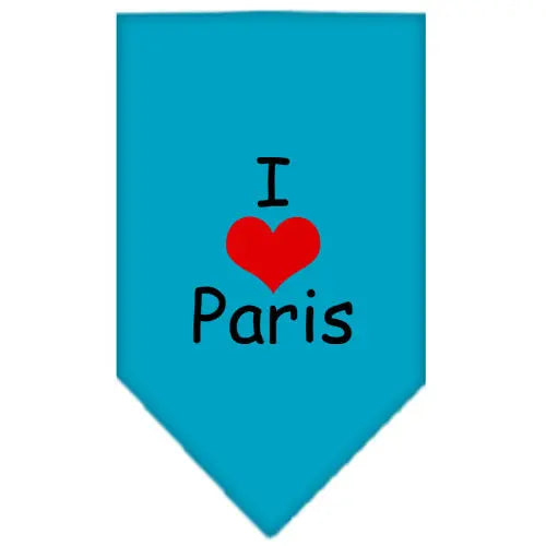 I Heart Paris Screen Print Bandana Turquoise Large Default Title